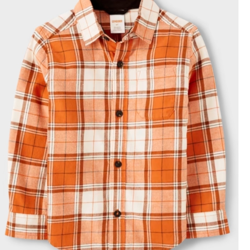 Orange Plaid Kids Shirt by Gymboree